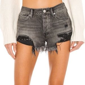 We The Free Charcoal Cut Off Fringed Jean Shorts 27
